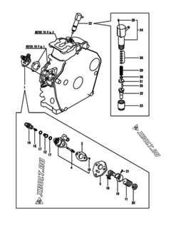  Двигатель Yanmar L100N5CA1T1AAS1, узел -  Топливный насос высокого давления (ТНВД) и форсунка 
