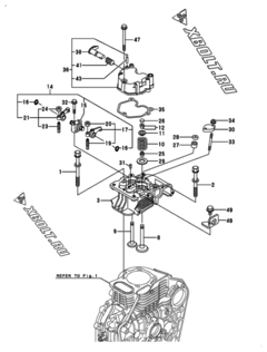  Двигатель Yanmar L100N5EL2C9HAS1, узел -  Головка блока цилиндров (ГБЦ) 