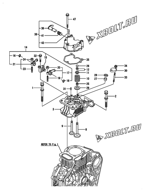  Головка блока цилиндров (ГБЦ) двигателя Yanmar L100N6CJ2L1AAS1
