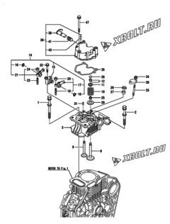  Двигатель Yanmar L100N6CJ2L1AAS1, узел -  Головка блока цилиндров (ГБЦ) 