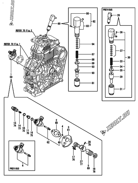  Топливный насос высокого давления (ТНВД) и форсунка двигателя Yanmar L100N6CJ2L1AAS1