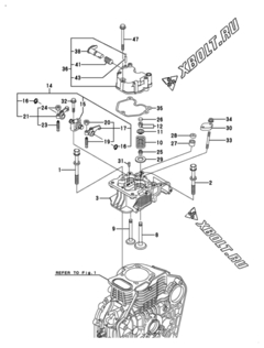  Двигатель Yanmar L100N6EJ1C1EA, узел -  Головка блока цилиндров (ГБЦ) 