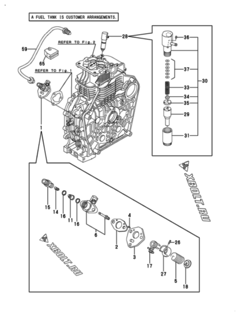  Двигатель Yanmar L100N6EJ1C1EA, узел -  Топливный насос высокого давления (ТНВД) и форсунка 