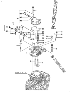  Двигатель Yanmar L100N6FA1L1AAS5, узел -  Головка блока цилиндров (ГБЦ) 