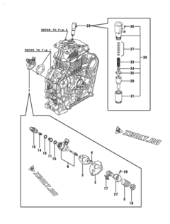  Двигатель Yanmar L100N6FA1L1AAS5, узел -  Топливный насос высокого давления (ТНВД) и форсунка 