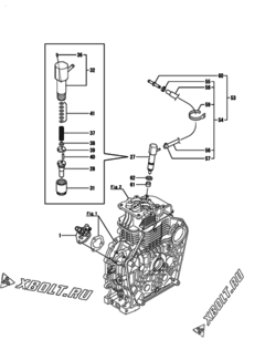  Двигатель Yanmar L100V6EF1C1EAPR, узел -  Топливный насос высокого давления (ТНВД) и форсунка 
