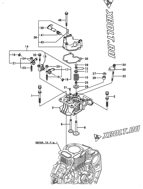 Головка блока цилиндров (ГБЦ) двигателя Yanmar L70N2EN9F9HAS1