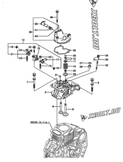  Двигатель Yanmar L70N2EN9F9HAS1, узел -  Головка блока цилиндров (ГБЦ) 