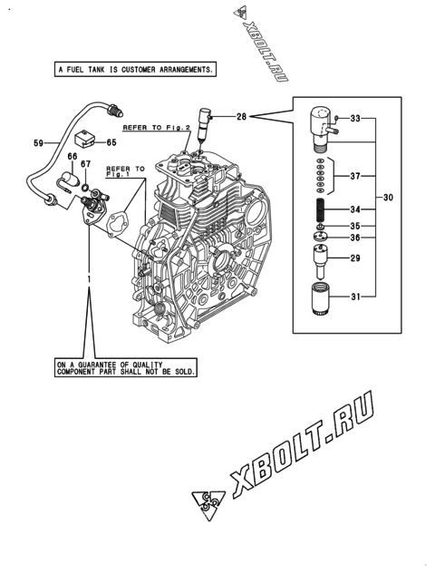  Топливный насос высокого давления (ТНВД) и форсунка двигателя Yanmar L70N2EN9F9HAS1