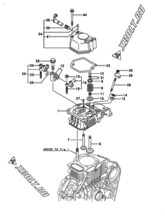  Двигатель Yanmar L100AE-DEGLE8YC, узел -  Головка блока цилиндров (ГБЦ) 