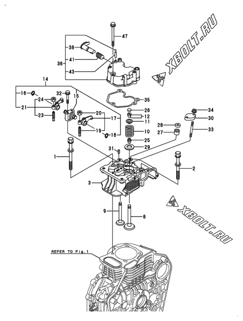  Головка блока цилиндров (ГБЦ) двигателя Yanmar L100N6CA1T1CAID