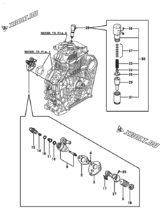  Двигатель Yanmar L100N6CA1T1CAID, узел -  Топливный насос высокого давления (ТНВД) 