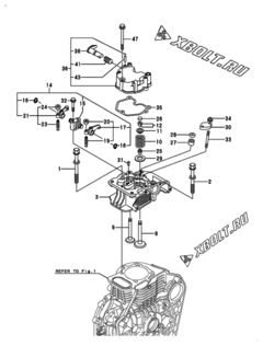  Двигатель Yanmar L100N6FF1P1AAID, узел -  Головка блока цилиндров (ГБЦ) 