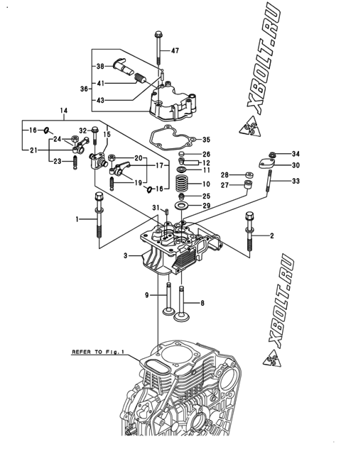  Головка блока цилиндров (ГБЦ) двигателя Yanmar L100N6FF1T1AAID