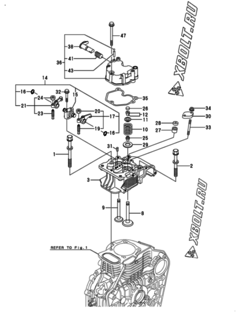  Двигатель Yanmar L100N6FF1T1AAID, узел -  Головка блока цилиндров (ГБЦ) 