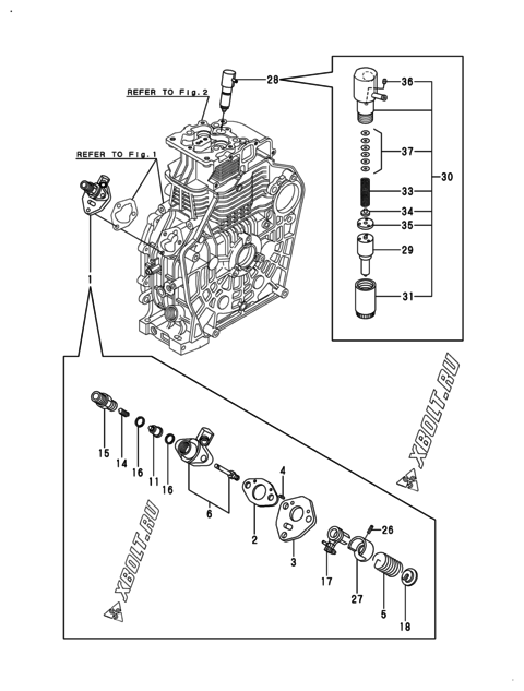  Топливный насос высокого давления (ТНВД) и форсунка двигателя Yanmar L100N6FF1T1AAID