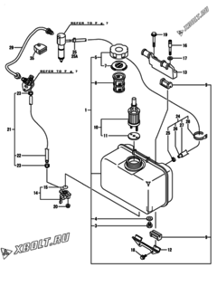  Двигатель Yanmar L100N6FF1T1AAID, узел -  Топливный бак и топливопровод 