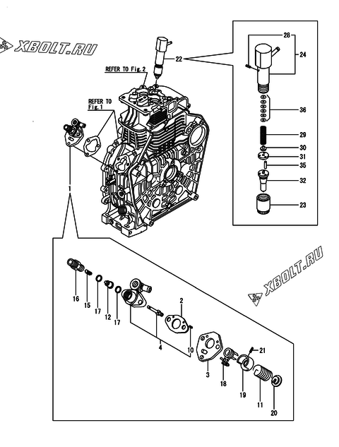  Топливный насос высокого давления (ТНВД) и форсунка двигателя Yanmar L100N6FF1T1AAID