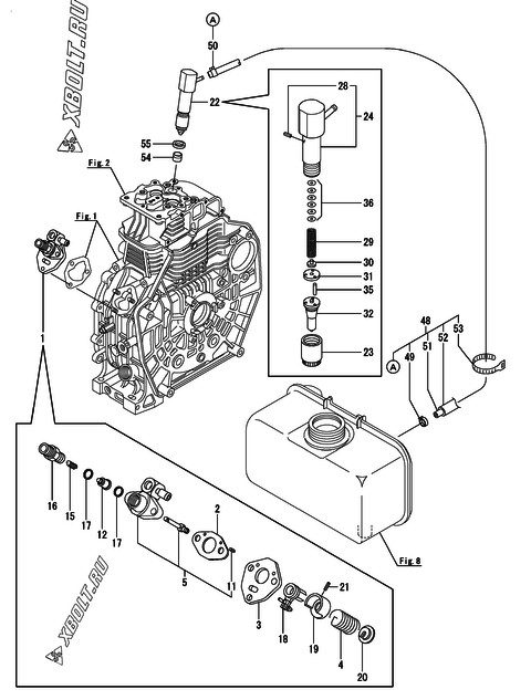  Топливный насос высокого давления (ТНВД) и форсунка двигателя Yanmar L70N6CA1T1CAID