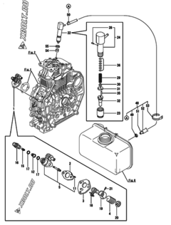  Двигатель Yanmar L70N6CA1T1CAID, узел -  Топливный насос высокого давления (ТНВД) и форсунка 