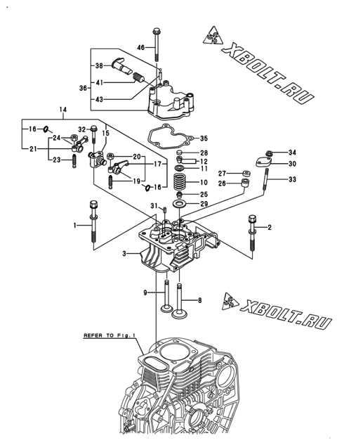  Головка блока цилиндров (ГБЦ) двигателя Yanmar L70N6FF1T1AAID