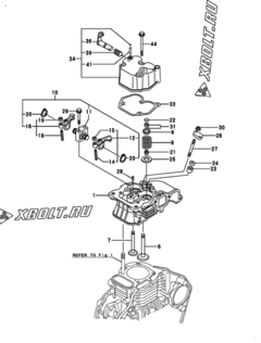  Двигатель Yanmar L48N6FF1T1AAID, узел -  Головка блока цилиндров (ГБЦ) 