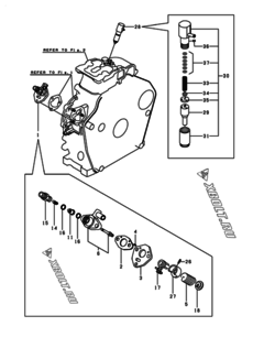  Двигатель Yanmar L48N6FF1T1AAID, узел -  Топливный насос высокого давления (ТНВД) и форсунка 