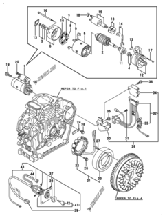  Двигатель Yanmar L48N6FA1T1CAID, узел -  Стартер и генератор 