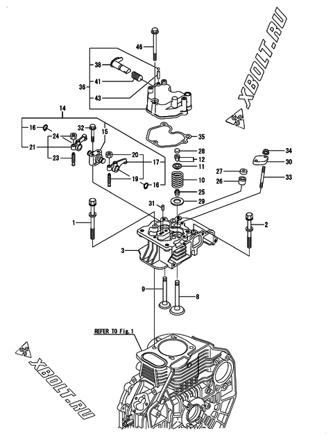  Головка блока цилиндров (ГБЦ) двигателя Yanmar L70N6FF1P1AAFT