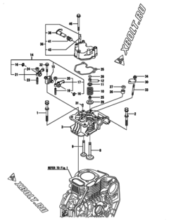  Двигатель Yanmar L70N6FF1P1AAFT, узел -  Головка блока цилиндров (ГБЦ) 