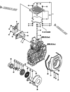  Двигатель Yanmar L70N6FF1P1AAFT, узел -  Пусковое устройство 