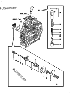  Двигатель Yanmar L70N6FF1P1AAFT, узел -  Топливный насос высокого давления (ТНВД) и форсунка 