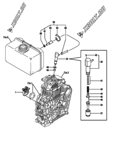  Двигатель Yanmar L100V6CA1T1CAML, узел -  Топливный насос высокого давления (ТНВД) и форсунка 