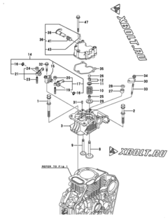  Двигатель Yanmar L100V6CA1F1AA, узел -  Головка блока цилиндров (ГБЦ) 