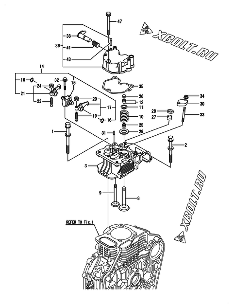  Головка блока цилиндров (ГБЦ) двигателя Yanmar L100N5EJ2T9HAPR