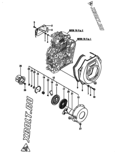  Двигатель Yanmar L100N5EJ2T9HAPR, узел -  Пусковое устройство 