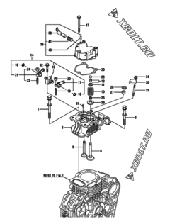  Двигатель Yanmar L100N6FF9P1AAAG, узел -  Головка блока цилиндров (ГБЦ) 