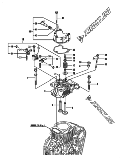  Двигатель Yanmar L100N5EJ1C1AAAY, узел -  Головка блока цилиндров (ГБЦ) 