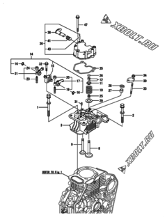  Двигатель Yanmar L100N5EJ1C1HAAY, узел -  Головка блока цилиндров (ГБЦ) 