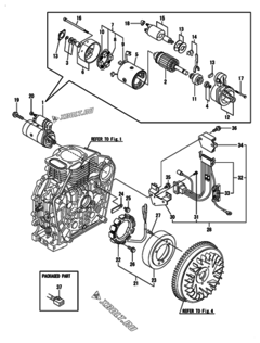  Двигатель Yanmar L100N5EJ1C1HAAY, узел -  Стартер и генератор 