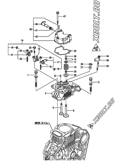  Головка блока цилиндров (ГБЦ) двигателя Yanmar L100N5EF1T1AAS1