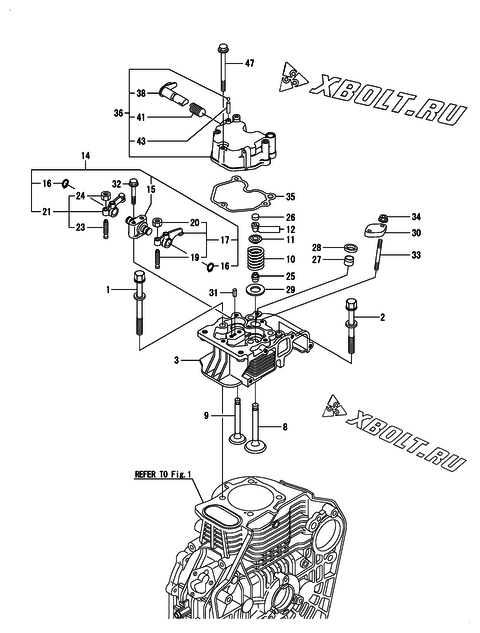  Головка блока цилиндров (ГБЦ) двигателя Yanmar L100N5EJ1C1JAPR