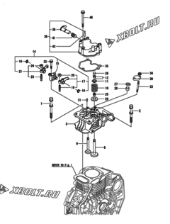 Двигатель Yanmar L70N5EJ1C1AAAY, узел -  Головка блока цилиндров (ГБЦ) 