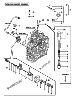  Двигатель Yanmar L70N5EJ1C1HAAY, узел -  Топливный насос высокого давления (ТНВД) и форсунка 