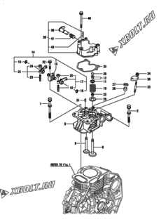  Двигатель Yanmar L70N5EJ1C1JAPR, узел -  Головка блока цилиндров (ГБЦ) 