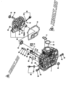  Двигатель Yanmar L70V6CA1T1CA, узел -  Блок цилиндров 