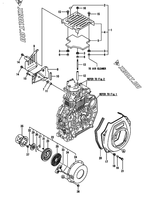  Пусковое устройство двигателя Yanmar L70V6CA1T1CA