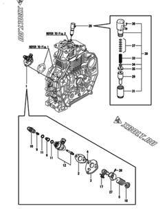  Двигатель Yanmar L70N5AJ8R1AAWK, узел -  Топливный насос высокого давления (ТНВД) и форсунка 