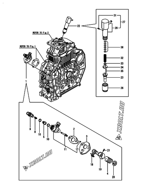  Топливный насос высокого давления (ТНВД) и форсунка двигателя Yanmar L70N5AF8R1AAWK