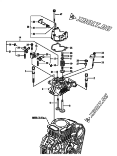  Двигатель Yanmar L100N5EJ1T1AAS1, узел -  Головка блока цилиндров (ГБЦ) 